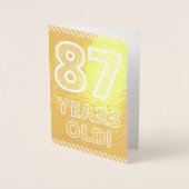 87誕生日はっきりした:「87歳！」 ゴールドフォイルカード 箔カード (正面)