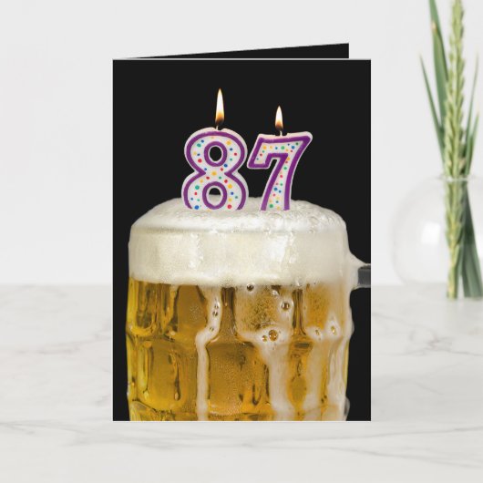 87誕生日ビールオンブラック カード (正面)
