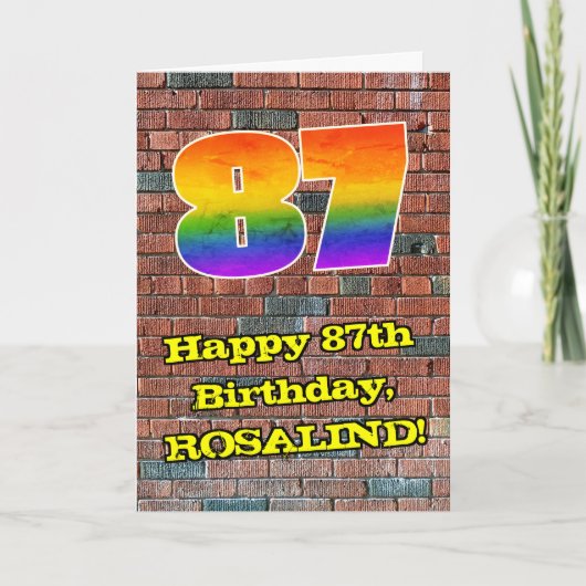 87誕生日:おもしろいグラフィティインスパイア – レインボー87 カード (正面)