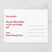 87誕生日-おもしろい花火パターン+虹87 ポストカード (裏面)