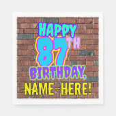 87誕生日～おもしろい、アーバングラフィティインスパイアルック スタンダードランチョンナプキン (正面)