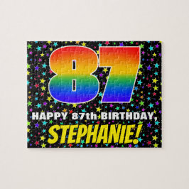 87誕生日:おもしろい、カラフル星野パターン ジグソーパズル