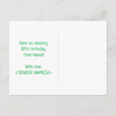 87誕生日:はっきりした,おもしろい,シンプル虹, 87 ポストカード (裏面)