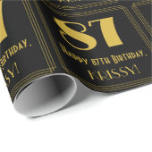 87誕生日~アールデコインスパイア見る"87",名前 ラッピングペーパー (ロールコーナー)