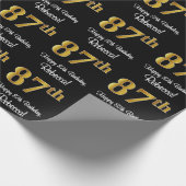 87誕生日:エレガント豪華なフェイク金ゴールドルック# ラッピングペーパー (角)
