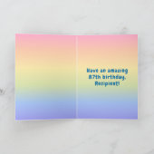 87誕生日:カラフルレインボー# 87,名前をカスタムする カード (内部)