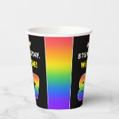 87誕生日:カラフルレインボー# 87,名前をカスタムする 紙コップ (左)