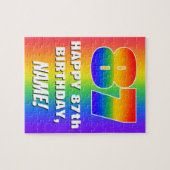 87誕生日: カラフル、おもしろいレインボーパターン# 87 ジグソーパズル (横)