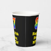 87誕生日:カラフル、おもしろい、エキサイティング、虹87 紙コップ (右)