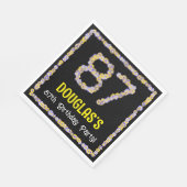 87誕生日:フローラ花数名前をカスタムする スタンダードランチョンナプキン (角)