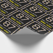 87誕生日:フローラ花数名前をカスタムする ラッピングペーパー (角)