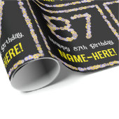 87誕生日:フローラ花数名前をカスタムする ラッピングペーパー (ロールコーナー)