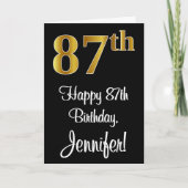 87誕生日~ラグジュアリーエレガントなフェイク金ゴールドルック# カード (正面)