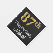 87誕生日～ラグジュアリーエレガントなフェイク金ゴールドルック# スタンダードランチョンナプキン (角)