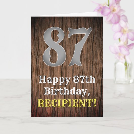 87誕生日: Country インスパイア Western Look, Name カード (蘭)