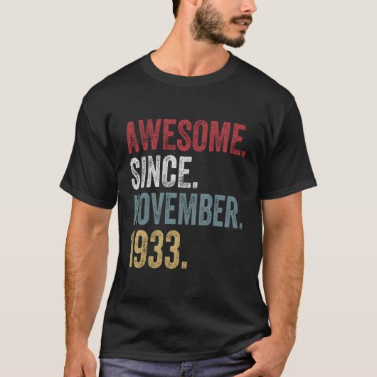87誕生日S 1933年11月以来87歳G Tシャツ (正面)