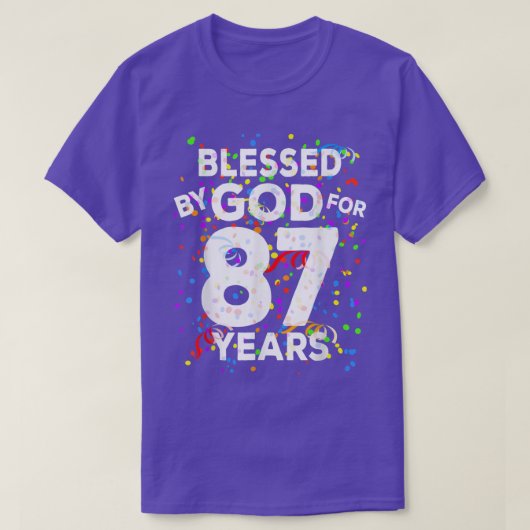 87賛美年幸せ87誕生日 Tシャツ (デザイン正面)