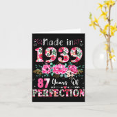 87 Year Old Made In 19&#  Floral 87th Birthday Wo カード (黄色い花)