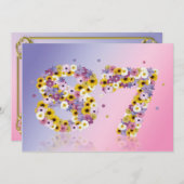 87thバースデーパーティー、花の文字 招待状 (正面/裏面)