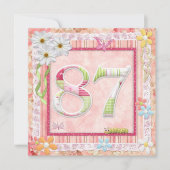 87th誕生日パーティースクラップブック作りスタイル 招待状 (正面)