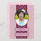 87th Birthday Party招待写真と名前 招待状 (正面/裏面)