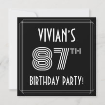 87th Birthday Party:アールデコスタイル(名前をカスタムする付)