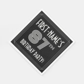 87th Birthday Party:アールデコスタイル+名前をカスタムする スタンダードランチョンナプキン (角)