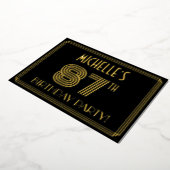 87th Birthday Party —アールデコスタイル「87」 +名前 箔招待状 (回転した状態)