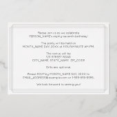 87th Birthday Party —アールデコスタイル「87」 +名前 箔招待状 (裏面)