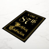 87th Birthday Party – スクリプファンシートと名前をカスタムする 箔招待状 (回転した状態)