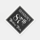 87th Birthday Party – スクリプファンシート+名前をカスタムする スタンダードランチョンナプキン (角)