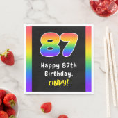 87th Birthday: Rainbow Spectrum # 87, Custom Name スタンダードランチョンナプキン (インサイチュ)
