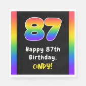 87th Birthday: Rainbow Spectrum # 87, Custom Name スタンダードランチョンナプキン (正面)
