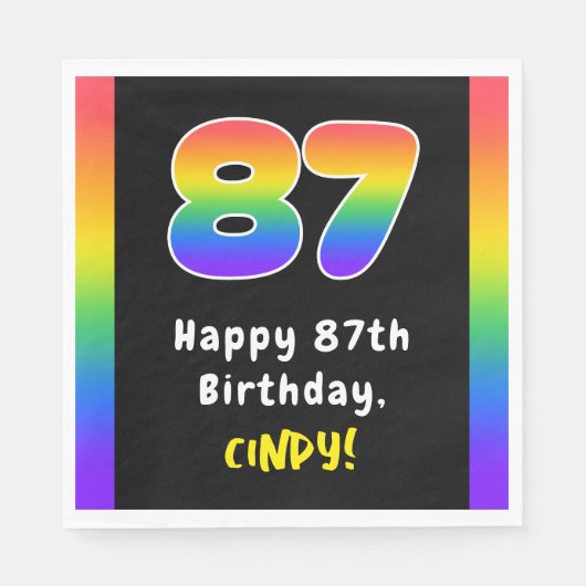 87th Birthday: Rainbow Spectrum # 87, Custom Name スタンダードランチョンナプキン (正面)