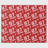 87th Birthday Typography Red ラッピングペーパー (フラット)