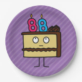 88お誕生日ケーキ(ろうそくあり) ペーパープレート (正面)