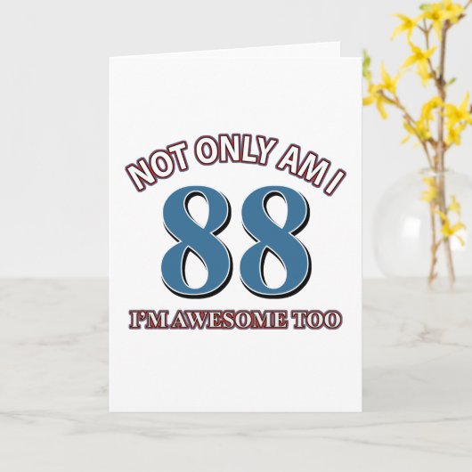 88の誕生日のデザインのおもしろいな素晴らしい カード (黄色い花)