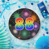 88イベント-おもしろい、カラフル、はっきりした、虹88 ペーパープレート (パーティー)