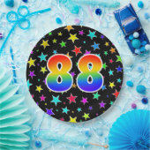 88イベント:はっきりした,おもしろい，レインボーカラフル88 ペーパープレート (パーティー)