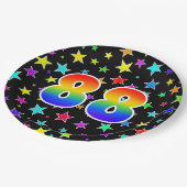 88イベント:はっきりした,おもしろい，レインボーカラフル88 ペーパープレート (アングル)