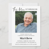 88エレガント歳の誕生日招待状メンズ写真 招待状 (正面)