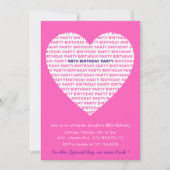 88ガーリー歳の誕生日の招待ガールピンク 招待状 (正面)