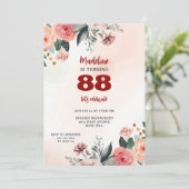 88フローラパステルカラー誕生日エレガント 招待状 (スタンド正面)