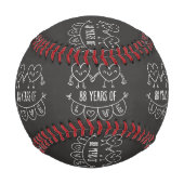 88周年記念ギフトチョークハート 野球ボール (裏面)