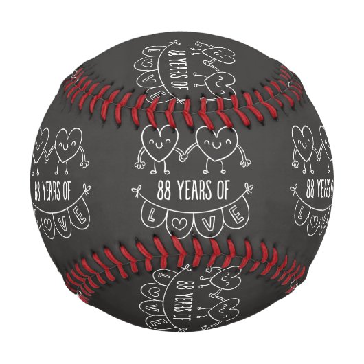 88周年記念ギフトチョークハート 野球ボール (正面)