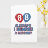 88歳の誕生日デザイン カード (黄色い花)