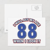 88歳の誕生日デザイン ポストカード (正面/裏面)