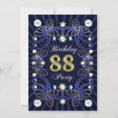 88歳の誕生日パーティー招待状と宝石の塊 招待状 (正面)