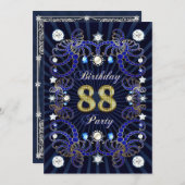 88歳の誕生日パーティー招待状と宝石の塊 招待状 (正面/裏面)