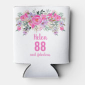 88歳の誕生日ピンクのフローラ缶クーラー 缶クーラー (正面)